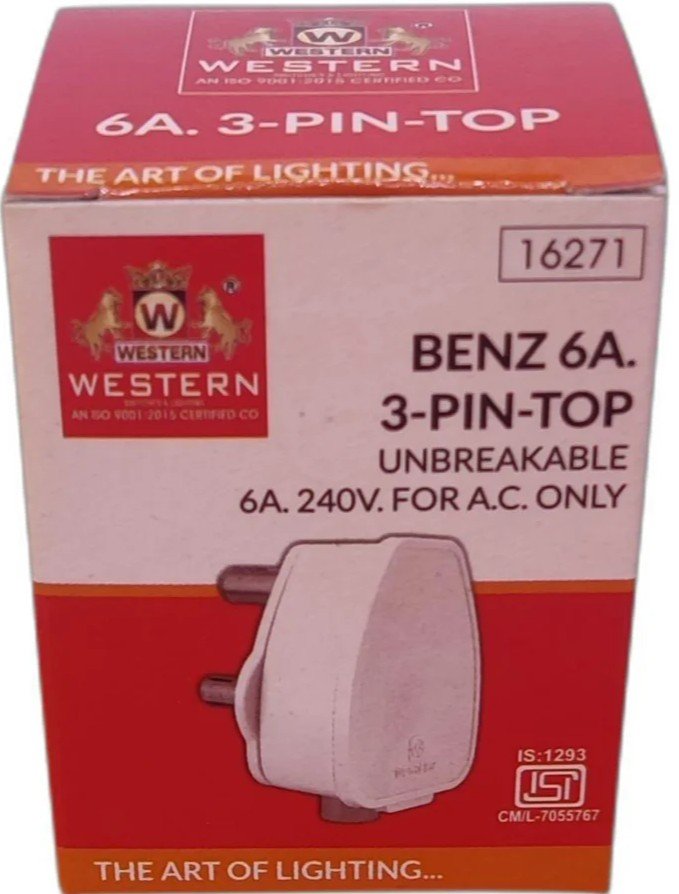 Western BENZ 6A 3 Pin Plug Top