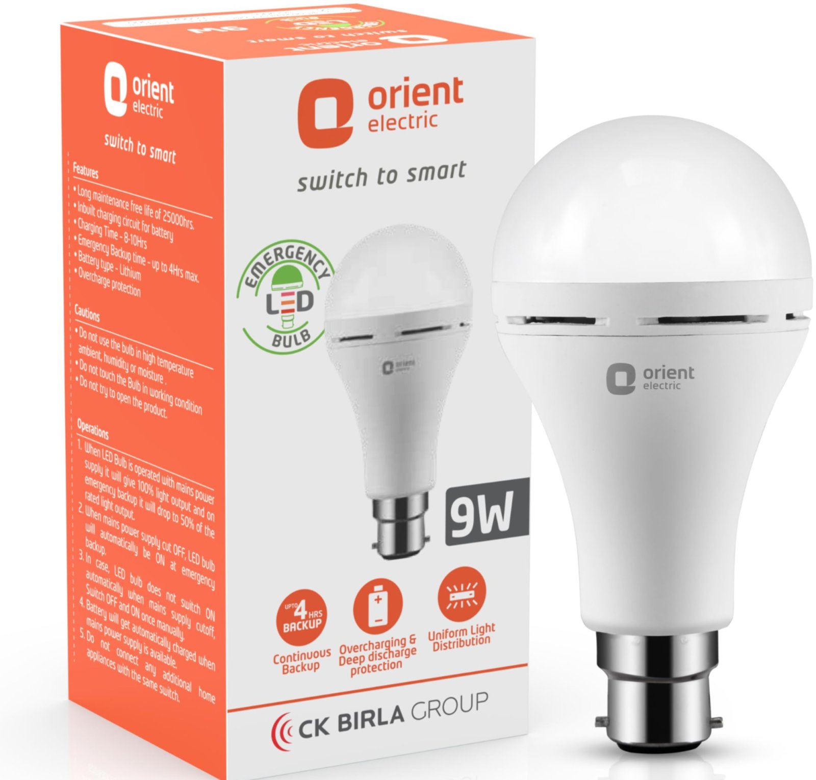 Orient Electric Emergency LED Lamp 9W